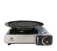 Barbecue à gaz et Réchaud gaz piézo 2200W 2 en1 Camping KEMPER
