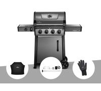 Barbecue à gaz Freestyle F425SIB - 4 brûleurs + Sizzle Zone + Housse de protection + Kit rôitissoire + Gant anti-chaleur - Napoleon