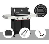 Barbecue à gaz Genesis E-315W Plancha + Housse + Kit ustensiles Premium 2 pièces + Brosse de nettoyage en forme de T - Weber