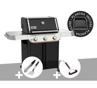 Barbecue à gaz Genesis E-315W Plancha + Kit ustensiles Premium 2 pièces + Brosse de nettoyage en forme de T - Weber