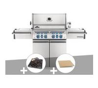 Barbecue à gaz Napoleon Prestige Pro 500 + Plateau charbon + Pierre à pizza large rectangle G