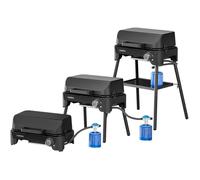 Barbecue à gaz portable - 2400 W - Grille de cuisson 45x30 cm - Compacte et portable - Bac à graisse amovible