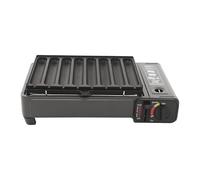 Barbecue à gaz portable pour camping avec mallette de transport, table et réservoir de graisse - Réchaud avec plaque