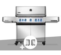 Barbecue à gaz Prestige 665 inox + 2 meubles de rangement tablette - Napoléon