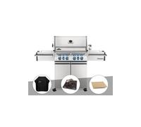 Barbecue à gaz Prestige Pro 500 + Housse de protection + Plateau charbon + Pierre à pizza large rectangle