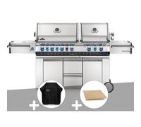 Barbecue à gaz prestige pro 825 + housse de protection + pierre à pizza large re