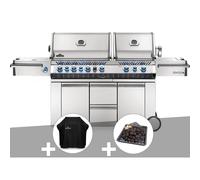 Barbecue à gaz prestige pro 825 + housse de protection + plateau charbon - napol