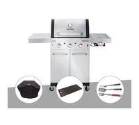 Barbecue à gaz Professional Pro S 3 + Housse de protection + Plancha + Kit 3 ustensiles - Char-Broil