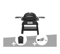 Barbecue à gaz Q 1200N noir avec pied + Housse + Rôtissoire -