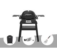 Barbecue à gaz Q 1200N noir avec pied + Housse + Rôtissoire + Spatule - Weber