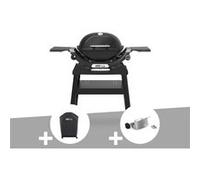 Barbecue à gaz Q 1200N noir avec pied + Housse + Rôtissoire - Weber