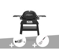 Barbecue à gaz Q 1200N noir avec pied + Rôtissoire + Spatule - Weber