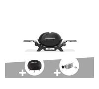 Barbecue à gaz q 1200n noir + housse + rôtissoire - weber