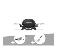 Barbecue à gaz q 1200n noir + rôtissoire + spatule - weber