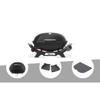 Barbecue à gaz Q 2100N noir + Housse + Plan de travail + Plancha (1/2) - Weber