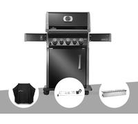 Barbecue à gaz Rogue 425 RB 3 brûleurs + 1 réchaud latéral + 1 brûleur rôtissoire + Housse de protection + Rôtissoire + Boitier de fumage - Napoléon