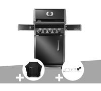 Barbecue à gaz Rogue 425 RB 3 brûleurs + 1 réchaud latéral + 1 brûleur rôtissoire + Housse de protection + Rôtissoire - Napoléon