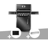 Barbecue à gaz Rogue 425 RB 3 brûleurs + 1 réchaud latéral + 1 brûleur rôtissoire + Plancha + Boitier de fumage - Napoléon