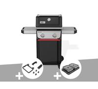 Barbecue à gaz Spirit E-210 + Set d'accessoires clipsables Weber Works + Kit de préparation et de service - Weber
