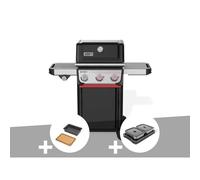 Barbecue à gaz spirit e-335 + bac et planche à découper weber works + kit de pré