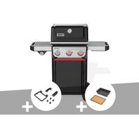 Barbecue à gaz Spirit E-335 + Set d'accessoires clipsables Weber Works + Bac et planche à découper Weber Works - Weber