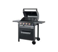 BRASERO BY FAVEX - Barbecue gaz Spring II 4 brûleurs - Surface mixte grille & plancha fonte - 12,6 kW - EASY CLEAN - Tablettes rabattables - Jusqu'à 12 convives - Noir