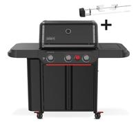 Barbecue à gaz Weber Genesis E-330WR Stealth + Rôtissoire