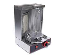 Barbecue à kebab gaz 2000 W, gyrogrill en acier inoxydable avec chaleur | Réglable en continu de 0 à 300 °C, tournebroche électrique pour jusqu'à 10 kg de nourriture, barbecue vertical compact pour