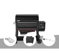 Barbecue à pellets searwood xl 600 + kit de fumage + housse + rôtissoire - weber