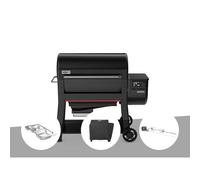 Barbecue à pellets searwood xl 600 + kit de fumage + housse + rôtissoire - weber