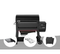 Barbecue à pellets searwood xl 600 + plan de travail + kit de fumage + housse -