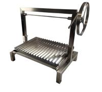 Barbecue Asado argentin - Barbecue au charbon de bois 100 % acier inoxydable avec commande à manivelle - Barbecue Parrilla Premium - Asado compact pour un barbecue parfait.