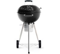 Barbecue au Charbon à Roulettes Kekai Yellowstone 58x47x100 cm Couvercle, Clapets, Thermomètre et Cendrier Amovible Couleur Noir