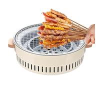 Barbecue au charbon avec grille, brûleur antiadhésif portable de 31,75 cm, petit barbecue pour camping, cuisine, extérieur, patio, balcon, viande, apéritifs et table