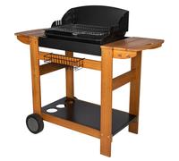 Somagic – Barbecue au charbon de bois Senlis – chariot en bois, cuve noire