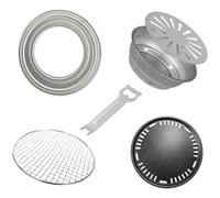 Barbecue au charbon de bois avec grille de cuisson et poêle à rôtir pour le camping, les pique-niques et le jardin