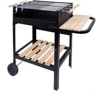 Barbecue au charbon de bois avec roulettes Aktive Noir 100,5 x 88,5 x 40 cm