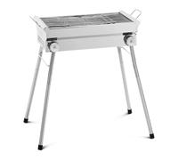 Barbecue au charbon de bois avec tablette et grille rabattable - 43 x 25 cm - Inox, acier galvanis? - Royal Catering