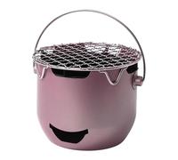 Barbecue au charbon de bois - Barbecue avec grille et poignée - Accessoire de barbecue en acier pour camping, jardin, voyage, cuisine