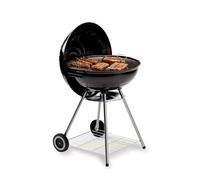 Barbecue au charbon de bois Freetime 45 cm - Barbecue d'extérieur en acier noir avec couvercle et roues, grande grille, idéal pour balcon, terrasse et jardin