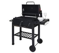 Barbecue au charbon de bois HWC-K93 acier 110x100x51cm noir