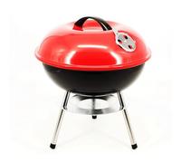 Barbecue au charbon de bois portable de 37 cm, petit barbecue rond au charbon de bois pour une utilisation en extérieur