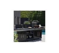 Barbecue au gaz 4 brûleurs et plancha, desserte et évier - fidgi