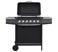 Barbecue au gaz avec 6 zones de cuisson Acier Noir
