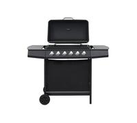 Barbecue au gaz avec 6 zones de cuisson Acier Noir