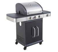Happy Garden - Cook'in Garden Barbecue au gaz FIDGI 3, 3 brûleurs + réchaud 11.5KW. Barbecue au gaz avec thermomètre, Grille et plancha.