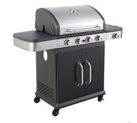 Happy Garden - Cook'in Garden Barbecue au gaz FIDGI 4, 4 brûleurs + réchaud 14.5KW. Barbecue au gaz avec thermomètre, Grille et plancha.