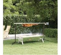 Barbecue automatique en acier inoxydable - vidaXL - 150x46,5x82,5 cm - Argent - Moteur électrique - Capacité 40 kg