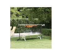 vidaXL Barbecue automatique inoxydable avec moteur 150x46,5x82,5 cm – charbon et électrique
