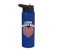 Barbecue avec inscription « I Love Roast Beef Heart Stack Meat Lover » Stainless Steel Insulated Water Bottle